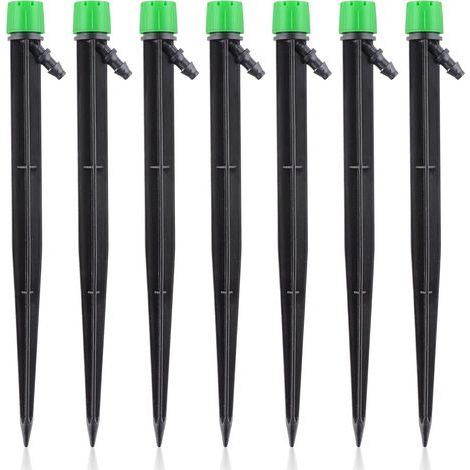Goutteurs d'irrigation avec Connecteur, 20 Pièces Micro Spray 360 Degrés 8 Trous Débit d'Eau Réglable Micro Bubbler Arroseur Système Goutte à Goutte Irrigation pour Tuyau 1/4 Pouce (Vert) (1/5)