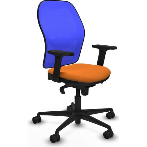 Jorquera sincro malla azul similpiel naranja brazos 2D base nailon ruedas 65mm nailon (1/5)