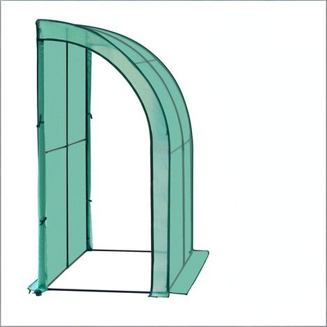 Serre de jardin inclinée extérieure pour plantes, serre de culture compacte 200x100x210 cm, idéale pour balcon et terrasse - Vert (1/5)