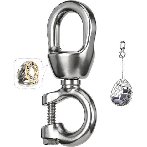 Fauteuil suspendu pivotant en acier inoxydable 304 avec roulement (1/5)