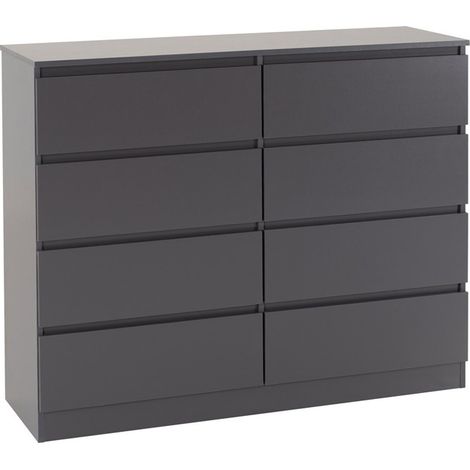 Malvern 8 Drawer Chest - L40 x W121.5 x H100 cm - Grey (1/6)