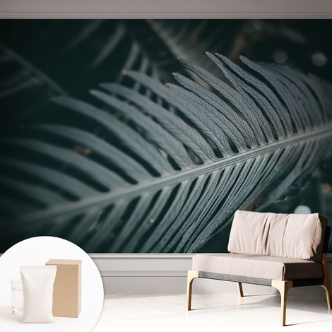 Tapete Vliestapete mit Kleber Wandtapete modern - Tapete mit Motiv - Tapete Schlafzimmer Grünes Blatt 312x219 cm (1/5)