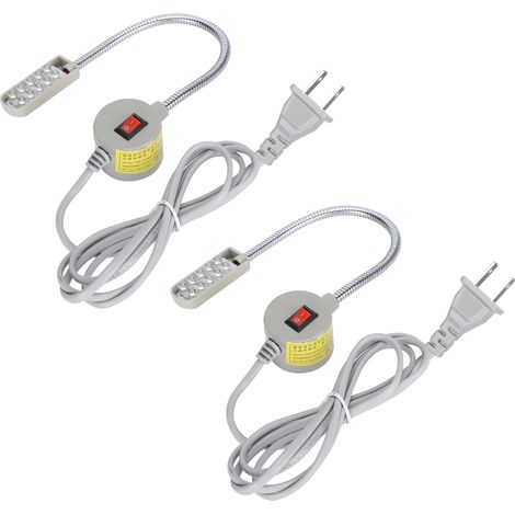 2pcs LED Sewing Machine Light Flexible Work Sewing Light with Magnetic Base 110-220VUS Plug (Flat Plug) (1/5)