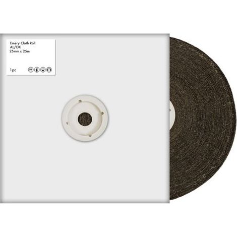 Papier de verre RS PRO, Oxyde d'aluminium grain 280, Extra fin, 25m x 25mm ( Prix pour Boîte de 25 Mètres )