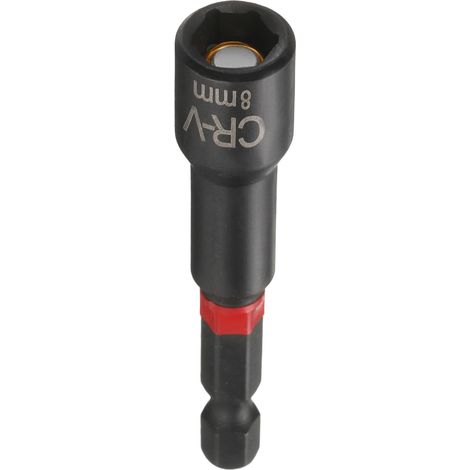 Magnétique Douille 8mm 1/4" Tige Hexagonale 3" (65mm) L Noir (1/5)