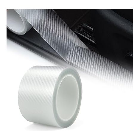 Autocollant de seuil de Porte de Voiture, Transparent Carbone Adhésif pour Voiture, 7 cm x 10 m Covering Carbone Film, Film Protection seuil de Porte, pour Tous Types, Pare Chocs, Véhicu Universelle (1/5)