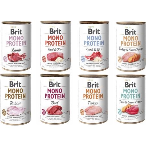 Brit Mono Protein Hundefutter, Geschmacksmischung, 12 x 400 g