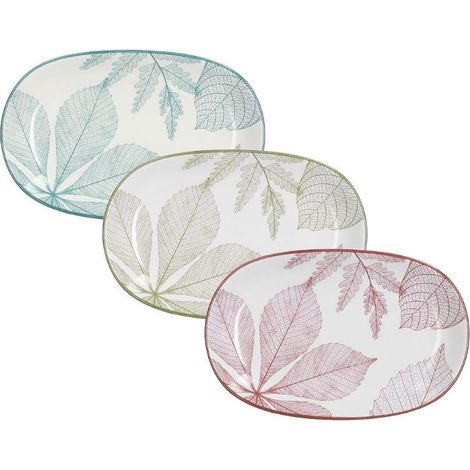 1 Pezzo Piatto Piano da Portata Ovale Natura 23 cm Tognana 3 Colori (1/2)