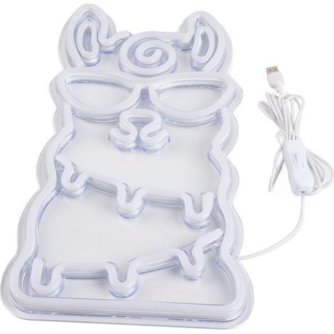 Lampe néon LED forme alpaga, enseigne murale lumineuse USB, décoration chambre salon bar club