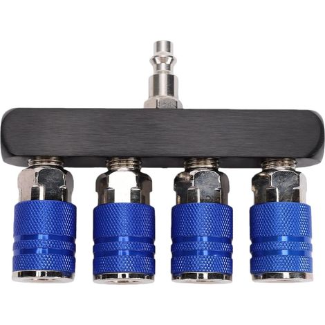 4-Way Air Manifold, 4 x 1/4" NPT Fittings, Aluminum Alloy (1/5)