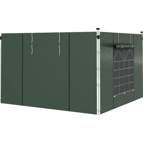 Panneaux latéraux, tissu Oxford imperméable, 295 cm x 195 cm, s'adapte à 3 x 6 m ou 3 x 3 m, fixation facile avec des boucles en nylon, portes zippées (1/5)
