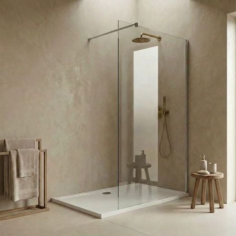 Durovin Bathrooms 1100mm Walkin Shower Screen 2000 mm high - 8mm Safety Clear  Glass -Wet Room  Shower Enclosure (1/5)