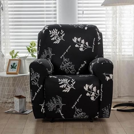 Housse Fauteuil Inclinable 1 Place Extensible Design Moderne Protge de lUsure et des Taches J Multicolore HOUSSE DE FAUTEUIL (1/4)