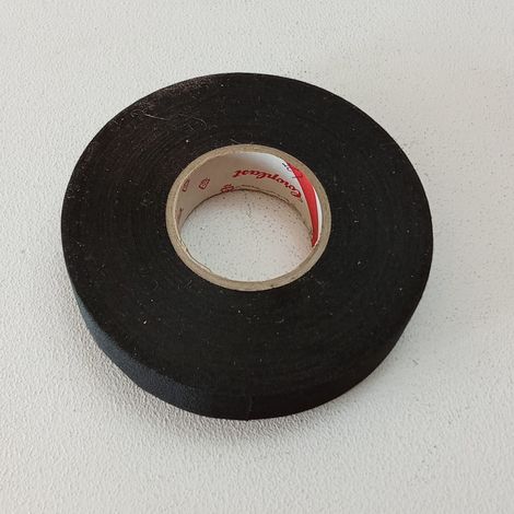 Nastro adesivo 19 mm x 25 mt in tessuto nero di poliestere per raggruppare e fissare fasci di cavi