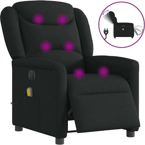 Massagesessel Elektrisch Schwarz Stoff