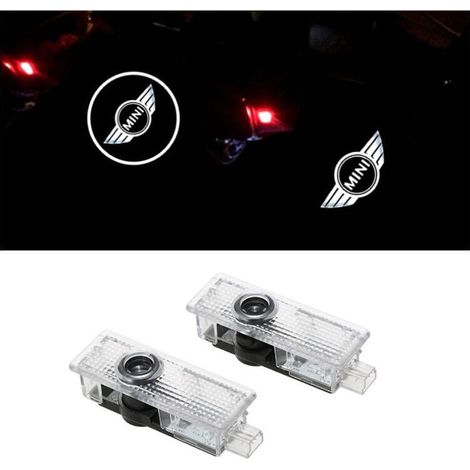 VURAHOME – 2 Stück passend für Mini Cooper Begrüßungslichtprojektor, dekorative LED-Türleuchte mit Laser, Stil 1 (1/5)