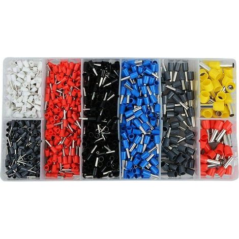 MINKUROW 1200 Pezzi Set Di Puntali Per Cavi Scatole Terminali A Crimpare Isolate Terminali Per Cavi Elettrici Terminali Per Cavi 0,5-10 Mm² Per Applicazioni Marittime E Automobilistiche (1/5)