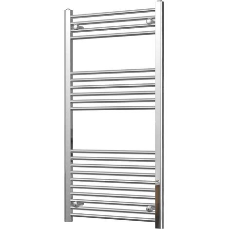 Zennor - Chrome Heated Towel Rail - H1200mm x W600mm - Straight (1/3)