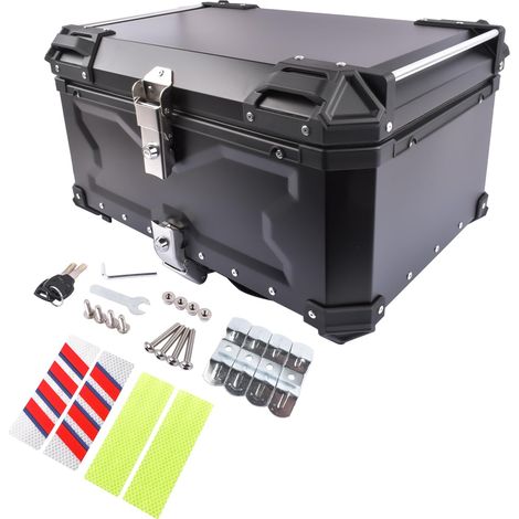 Noir 65L Case Moto Aluminium Coffre Arrière étanche Universal Moto (1/5)
