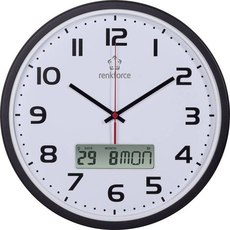 Renkforce HD-WRCL135 Radiocontrollato Orologio da parete 32 cm x 4.5 cm Nero (1/2)