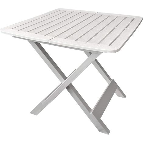 Tavolo pieghevole in plastica rigida da giardino - Misura 79x72x70 cm - Tavolino Bianco da campeggio salvaspazio e facile da riporre, per esterno ed interno (1/5)
