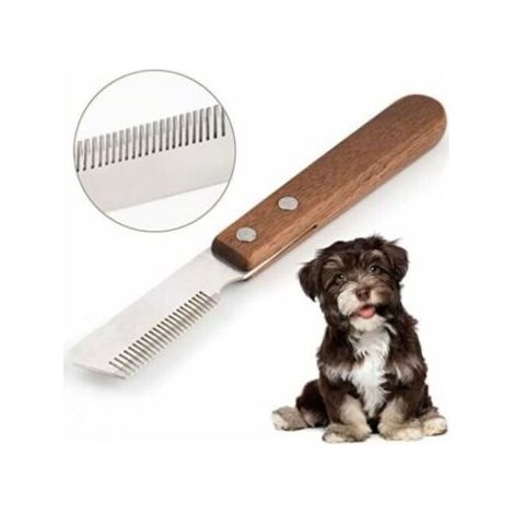 Couteau à Trimmer pour Main Droitier Couteau à dénuder Professionnel pour Chien avec Manche Ergonomique en Bois (1/4)