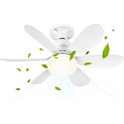 Deckenventilator mit Licht und Fernbedienung, 40W dimmbarer LED-Deckenventilator mit E27-Fassung, Deckenventilator-Kronleuchter für Schlafzimmer, Wohnzimmer, 6 Flügel, 3 Geschwindigkeiten, Timer [Ener