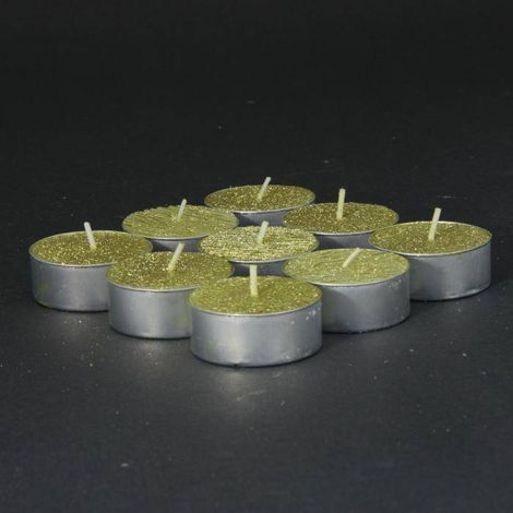 Set de 9 velas de té con purpurina 12g dorada - Atmosphera créateur d'intérieur