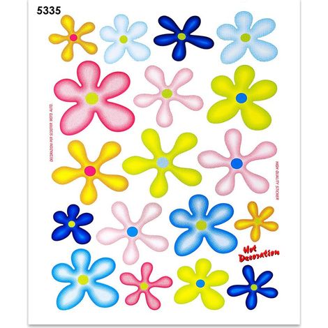 Adesivi Stickers Midi Fiori Colorati 35 x 25 cm (1/4)