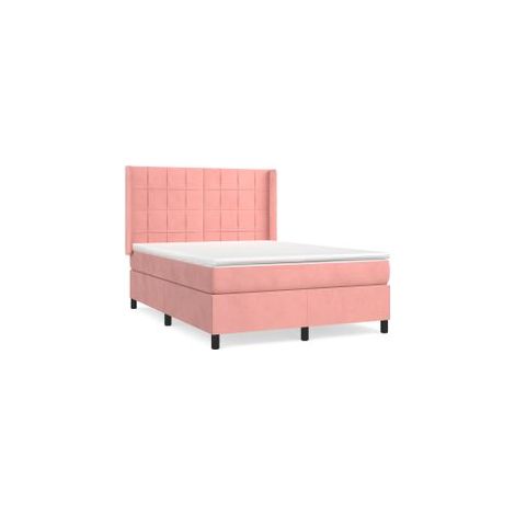 Sommier à lattes de lit avec matelas Rose 140x190 Velours (1/5)