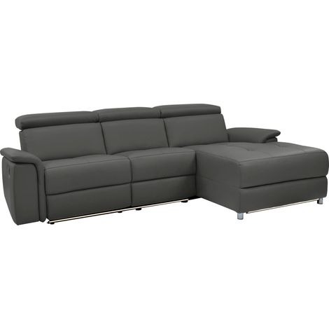Pareli-Canapé 3 places droit avec fonction électrique en PU noir (1/5)