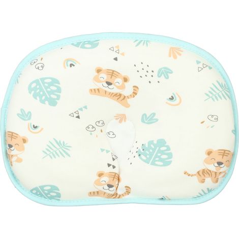 Oreiller bébé forme tigre en coton, mémoire ergonomique, nouveau-né pour sommeil confortable, rembourrage respirant et mignon coton (1/5)