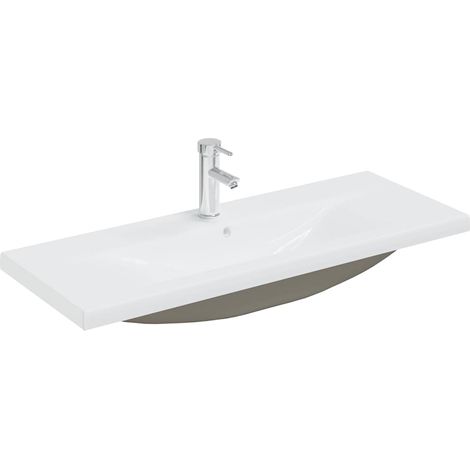 Lavabo encastré Vasque à poser Luxueux, Bac à laver, avec robinet 101x39x18 cm Céramique Blanc OIB5200E (1/5)