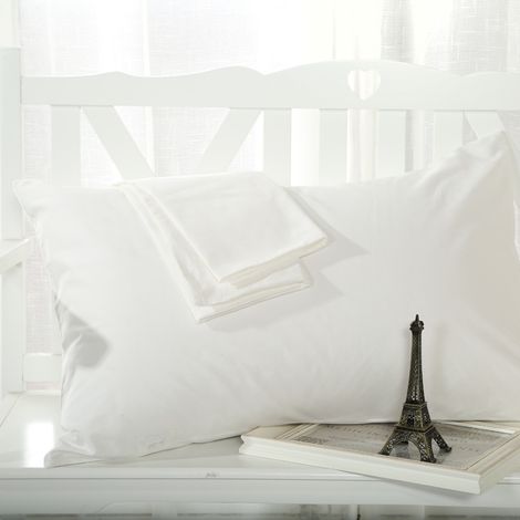 Taie D Oreiller En Coton Pur - Douceur Confortable - Pour Chambre Et Maison - Taille Unique (1/5)