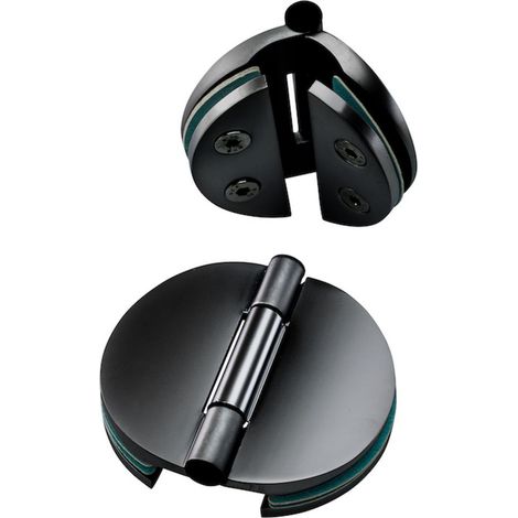 Infraworld 2x Doppeltürband schwarz matt für 6 bzw. 8 mm Glastür Saunatür (1/5)