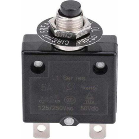 [JAMAIS UTILISÉ] Disjoncteur 15A Interrupteur thermique de réinitialisation en option, 125-250V AC 50V DC Disjoncteur à bouton-poussoir de protection contre les surcharges de courant (1/4)