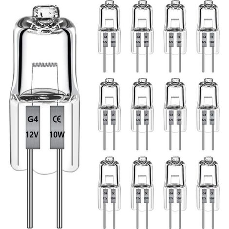 6 pièce G4 ampoule halogène 12V 10W 2700K lumière blanche chaude pour cuisine et salon