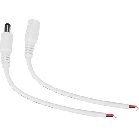 5 Paar 5,5 x 2,1 mm Stecker/Buchse für Gleichstrom-Hohlstecker, Kabel (weiß) (1/5)