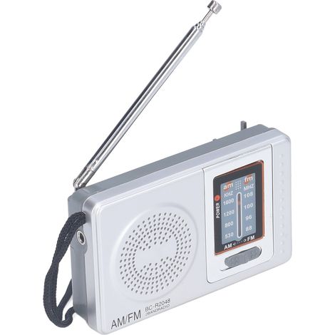 Radio AM/FM portable avec alimentation par batterie, matériau plastique étanche, récepteur radio pour divertissement en extérieur (BC-R2048) (1/5)