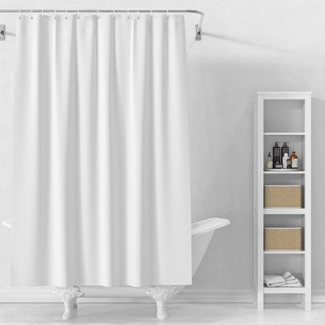 Anti Schimmel Duschvorhang Mit Ringen Wasserdicht Waschbares Polyester Blickdichter Badezimmervorhang Schlichter Polyester Duschvorhang Mit 12 Ha (1/5)