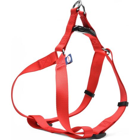 Pettorina a X in nylon con finiture e chiusura Back Clip in plastica per cani : 1 x 30-40 cm pettorina - Fucsia