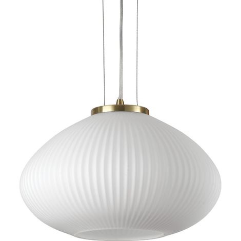 Sospensione Moderna Plisse' Metallo Ottone 1 Luce E27 D35Cm (1/3)