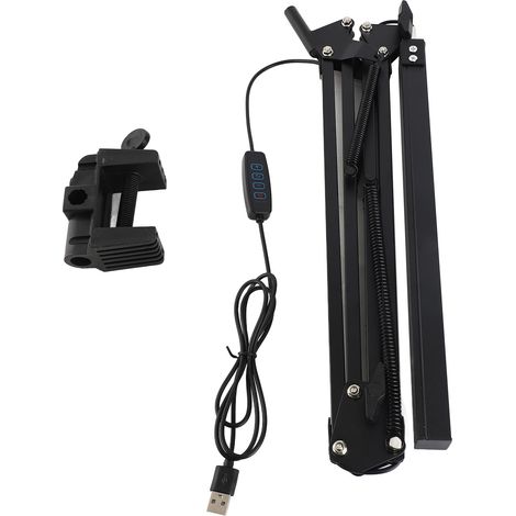 Ortviai Lampe de bureau LED à bras articulé avec pince, lumière anti-fatigue oculaire, alimentée par USB (1/5)