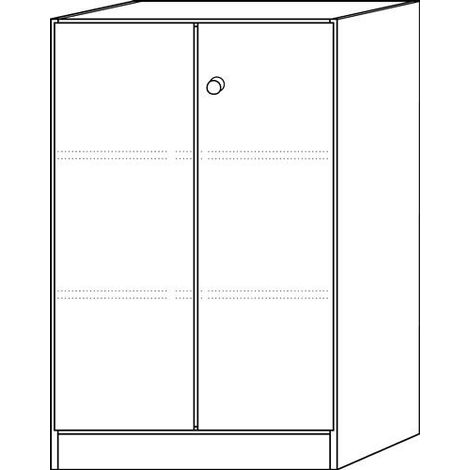 Schrank H1270xB800xT420mm lichtgrau 2 Türen Knaufgriff abschließbar HAMMERBACHER (1/2)