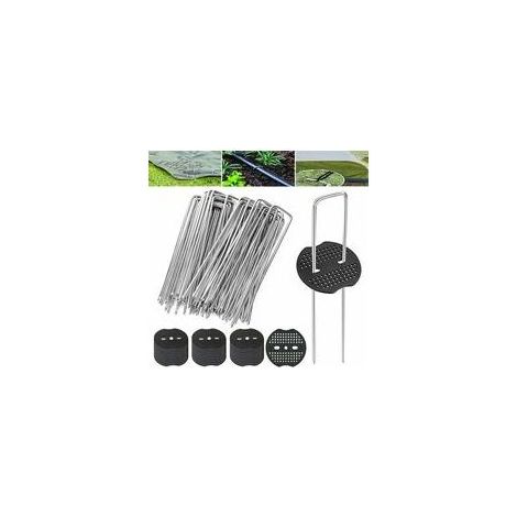 Piquets de Jardin en Acier Galvanisé Fixez Vos Toiles de Paillage（50 pièces） (1/5)