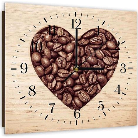 Horloge Murale Bois et Café pour Ambiance Chaleureuse - 30 x 30 cm