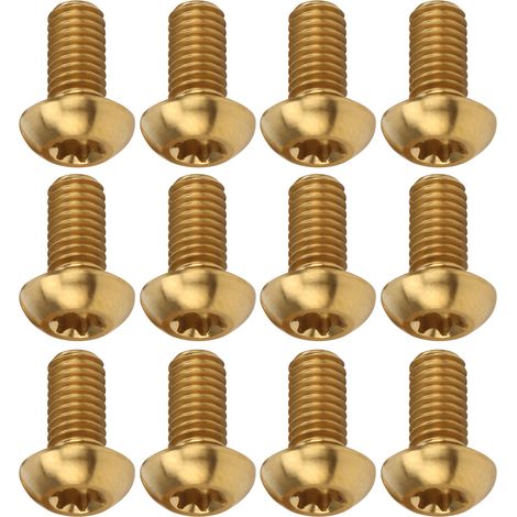 12 Vis en Titane pour Disque de Frein Vélo, 12Pcs M5x10mm Doré, Accessoires Cyclisme (1/5)