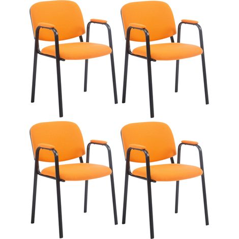 4er Set Besucherstühle Ken Pro Stoff orange