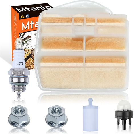 Filtre à Air pour Tronçonneuse Husqvarna 445 450 445E 445II 450E 450II, 531309681, Filtre à Air avec Filtre à Carburant Chandelle Poire Tige d'Amorçage Écrou (1/5)