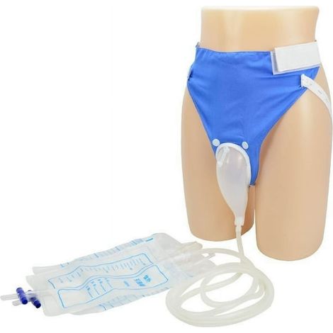 Collecteur d'urine portable avec poche en silicone réutilisable (1000ml) pour homme et femme, dispositif d'incontinence urinaire, sac de drainage lavable, étanche et discret, usage quotidien et voyage (1/5)